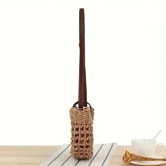 Woven Crossbody Bag, Boho Style Mini Saddle Bag, Retro Buckle - Picture 6 of 7